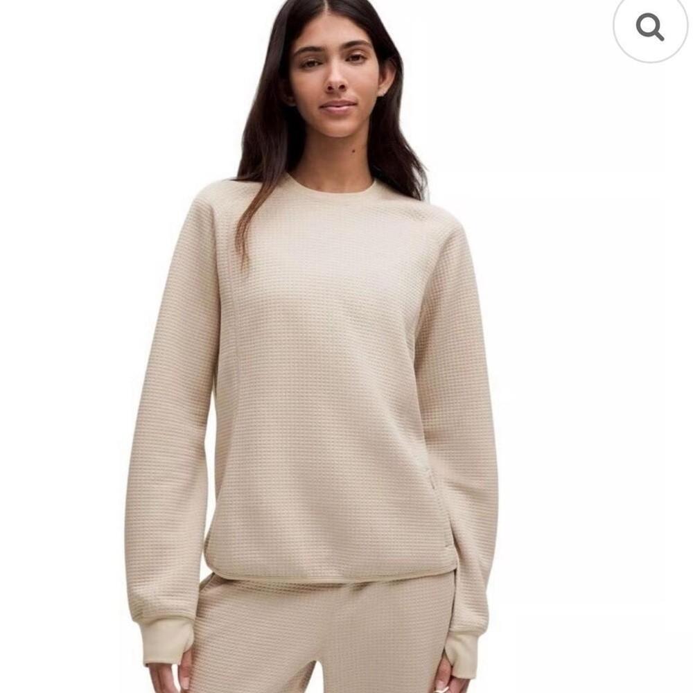 Lululemon waffle-knit crewneck long sleeve shirt